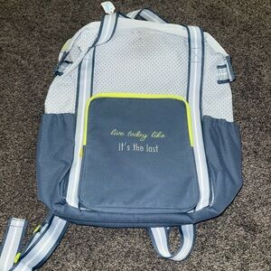 Thirty-One Blue and Gray Backpack with Neon Details